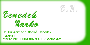 benedek marko business card