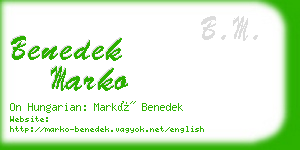 benedek marko business card